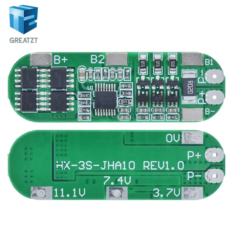 3S 10A 12V Lithium Battery Charger Protection Board Module for 3pcs 18650 Li-ion Battery Cell Charging BMS 11.1V 12.6V NEW
