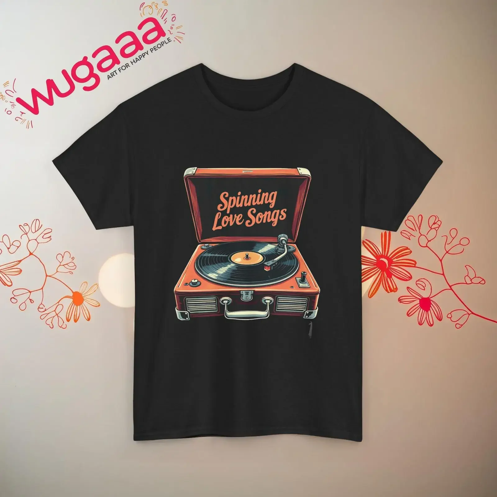 Vintage Record Player T Shirt 80s Music Lover  vintage Washed homme Versatile Unisex Stylish designer clothes fashion Soft