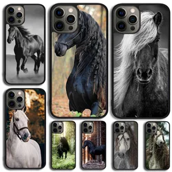 Black Quarter Horse Phone Case Cover For iPhone 16 15 14 SE 2020 XR XS 11 12 13 Mini Pro MAX Plus Coque