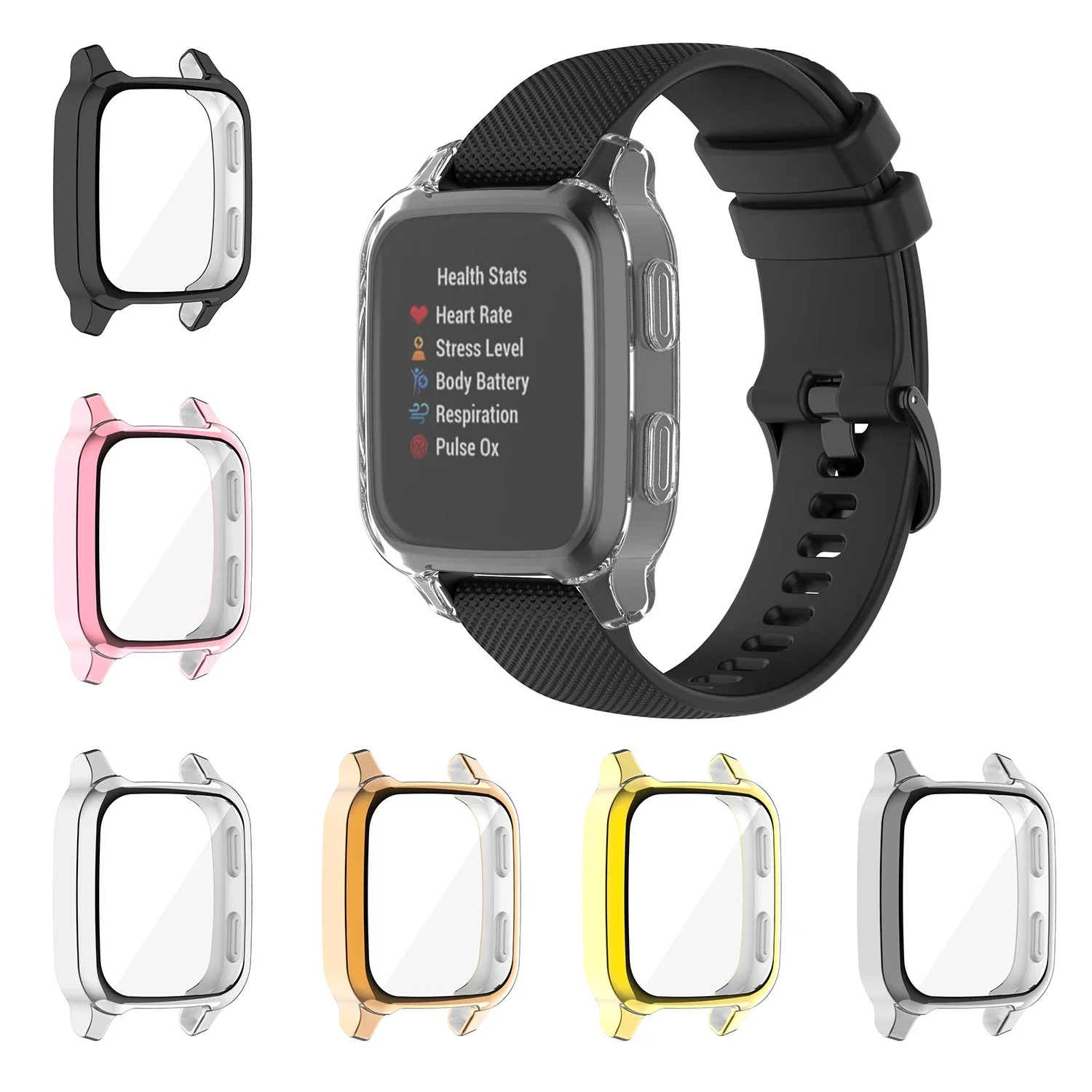 Garmin venu sqおよびsq 2用の磁気ループブレスレット,時計ブレスレット,音楽,シリコンプロテクター,カバーケース,金属バンド