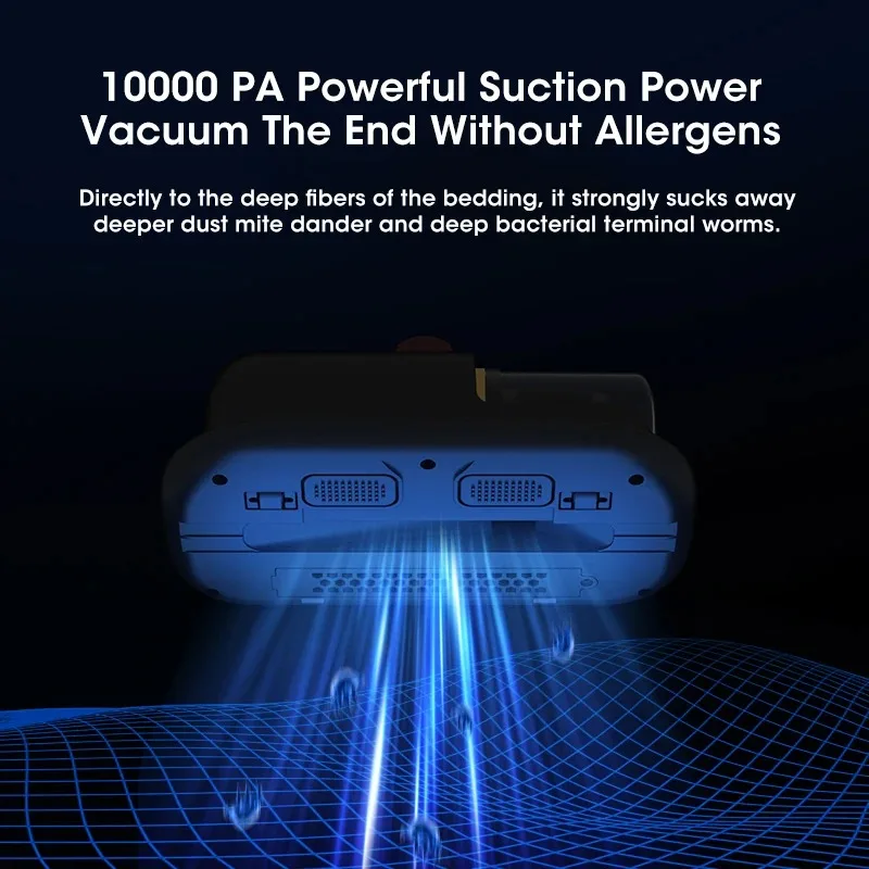 Dispositivo de eliminación de ácaros, esterilización UV portátil, limpieza potente para colchones y sofás, aspiradora recargable para el hogar