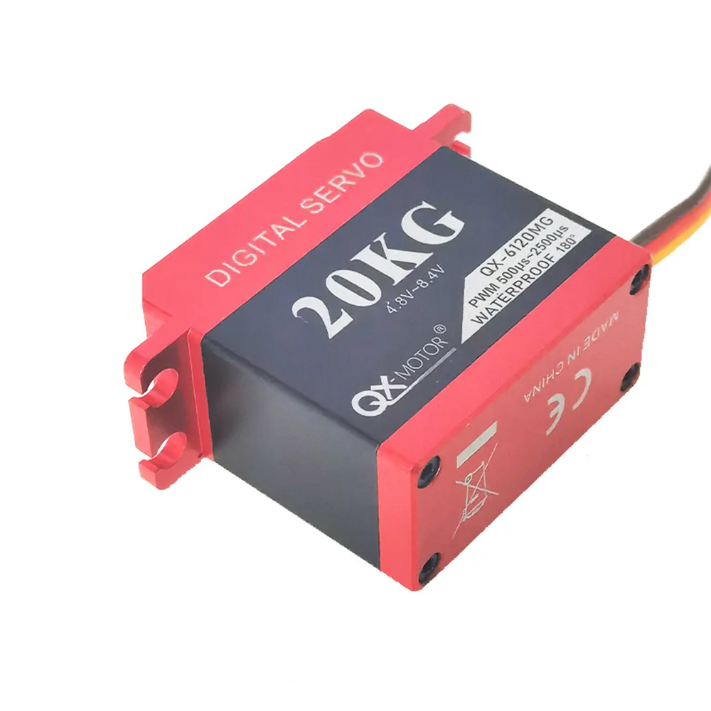 金属製デジタルギアサーボ,防水QX-MOTOR,高電圧,高トルク,rcロボット,車,20kg, 8.4v