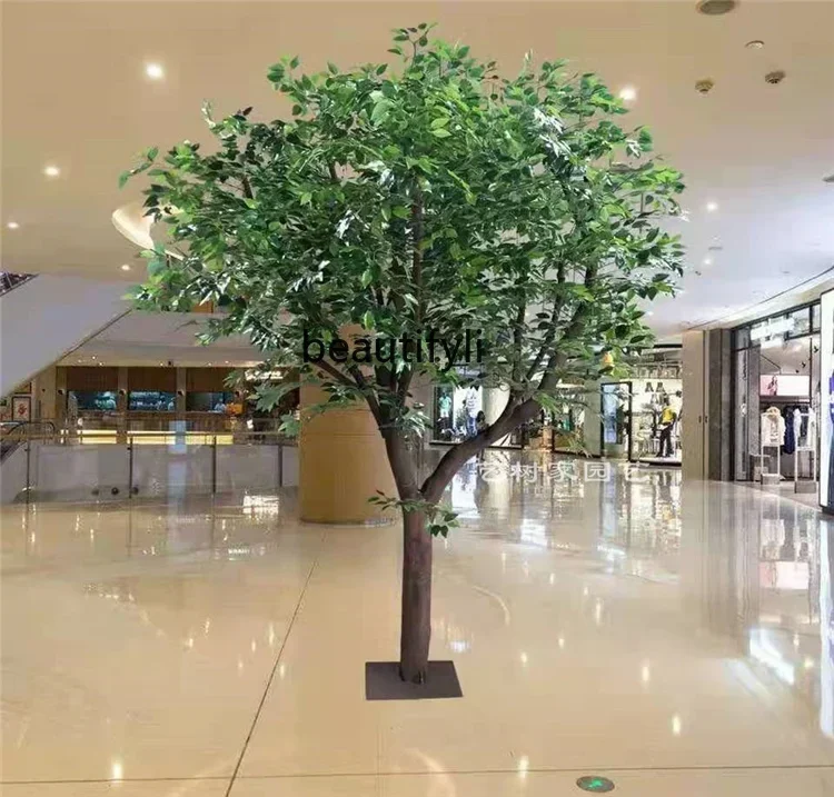 

Simulation Banyan Tree Fake Trees Large Plant Indoor Floor-Standing Decorations Natural Solid Wood Trunk