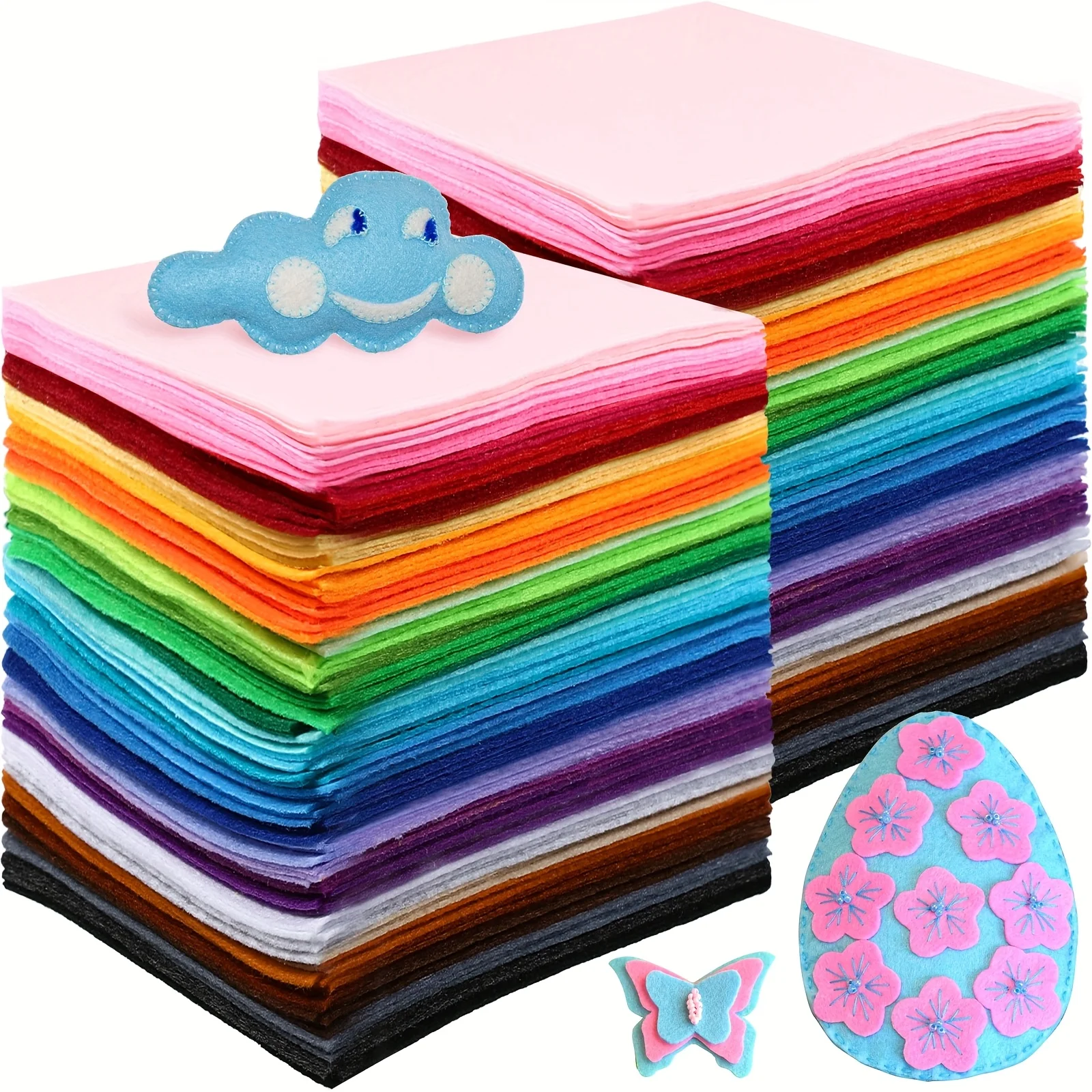 40 square hard felt sheets, multi-color non-woven fabric, 1mm thick, suitable for handicraft DIY sewing and decorative cardboard