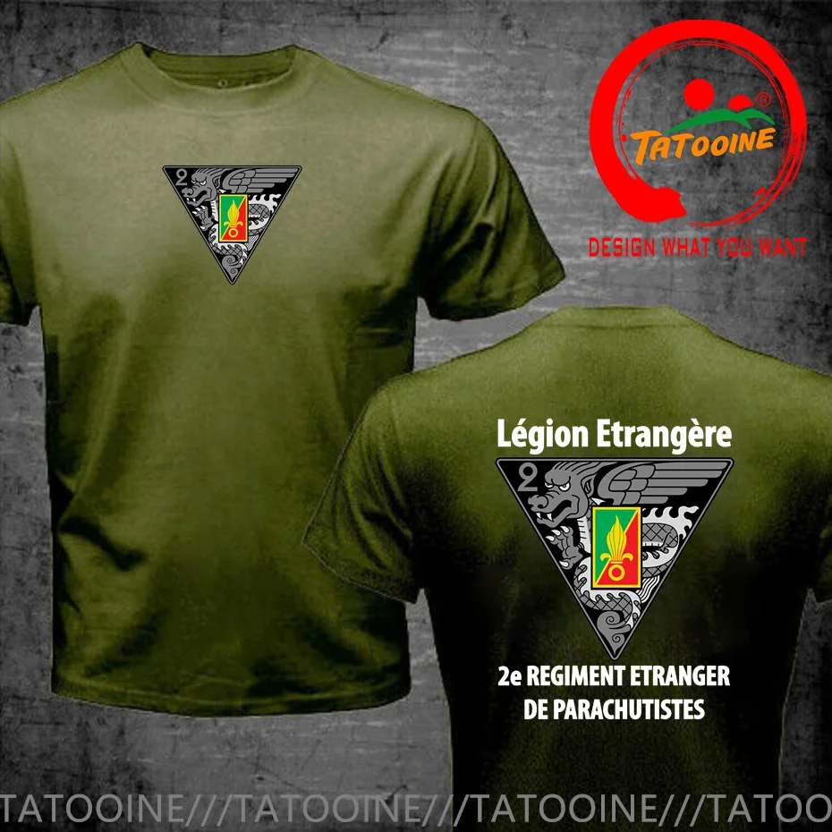 New French 2 REP Foreign Legion T Shirt Men Legion Etrangere Man T-Shirt Short Sleeve Casual Premium Cotton Tee Shirt Size S-6XL