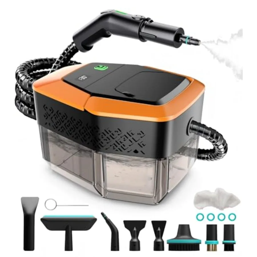 Steam Cleaner, 3-Level Adjustable Handle, 15s Heat-Up, Steamer for Cleaning With 1.8L Large Tank, Dry Burn Protection, Handheld