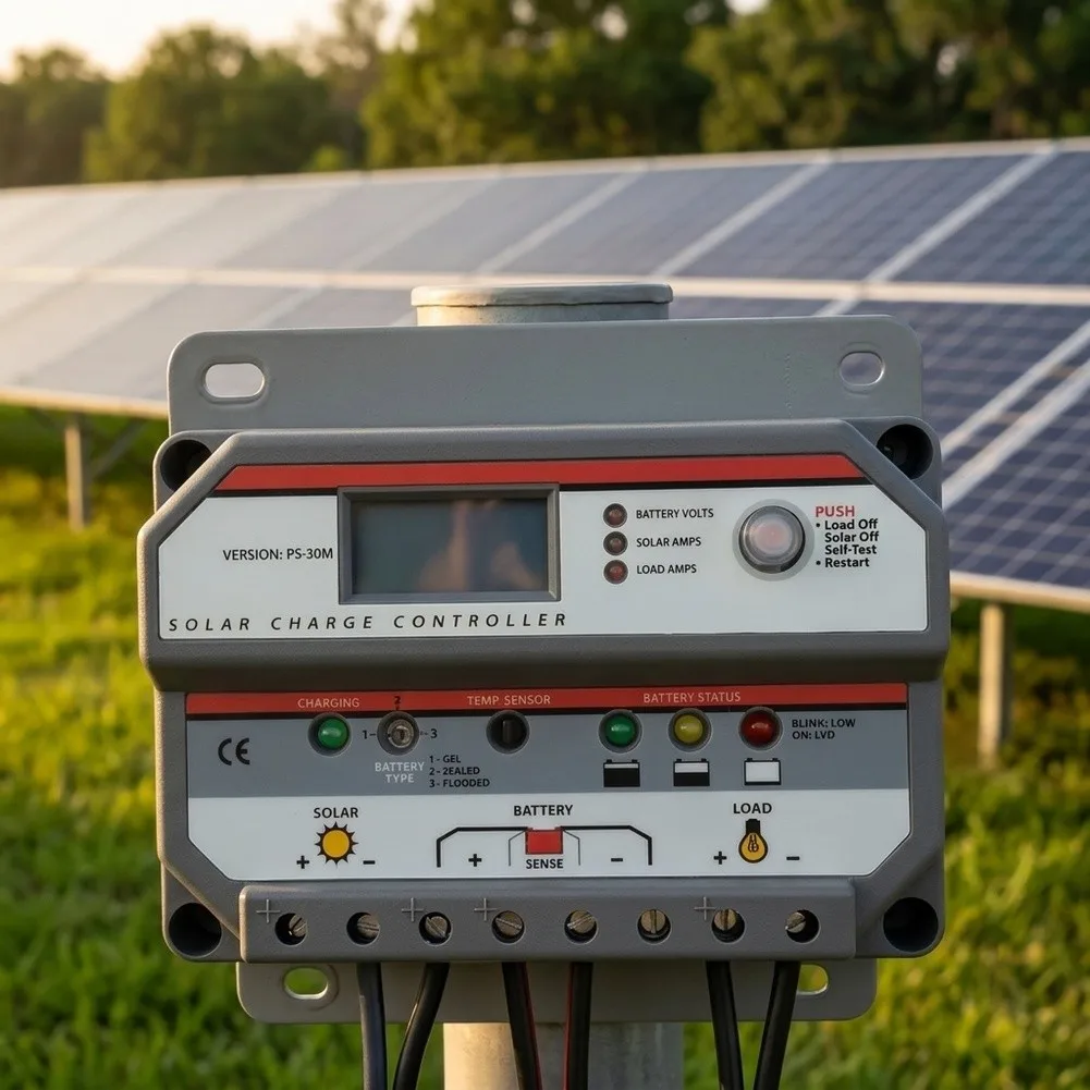 High Efficiency PWM= Solar Controller 30A Load Current LCD Monitor Voltage Control For Home RV Marine Battery Charging