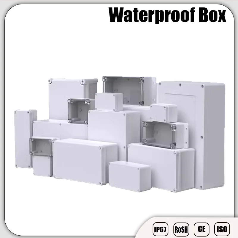 F Series Waterproof IP67 Outdoor Electrical Junction Sealed Box Enclosure Plastic ABS Junction Case Screw Cable Custom