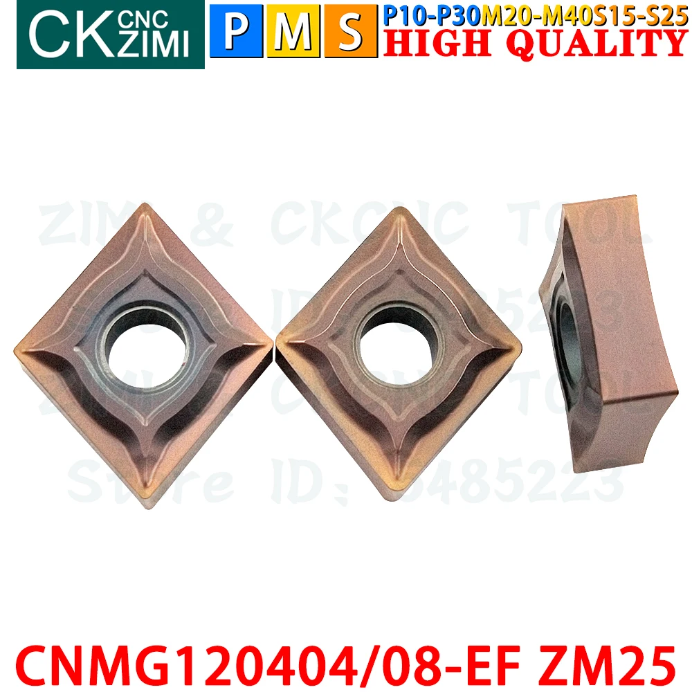 CNMG120404-EF ZM25 CNMG120408-EF ZM25 Insertos de carburo Herramientas de insertos de torneado externo CNMG1204 CNMG ZM25 Torno de metal mecánico CNC Herramientas de corte de torneado