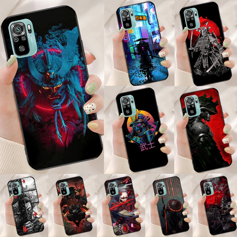 Japan Samurai Ninja Case For Xiaomi Redmi Note 11 10 9 8 12 Pro Plus 9S 10S 11S 12S Cover For Redmi 12C 10 9 C