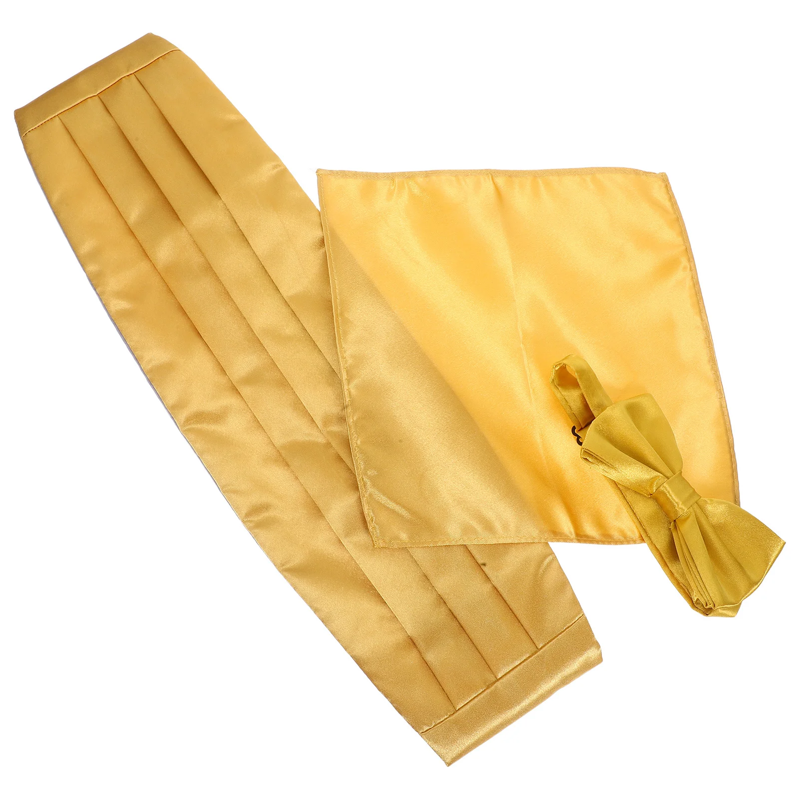 Ensemble de faisceaux carrés avec nœud papillon pour hommes, 1 ensemble, accessoires de smoking classiques, fête de mariage, événements d'affaires, doré doux