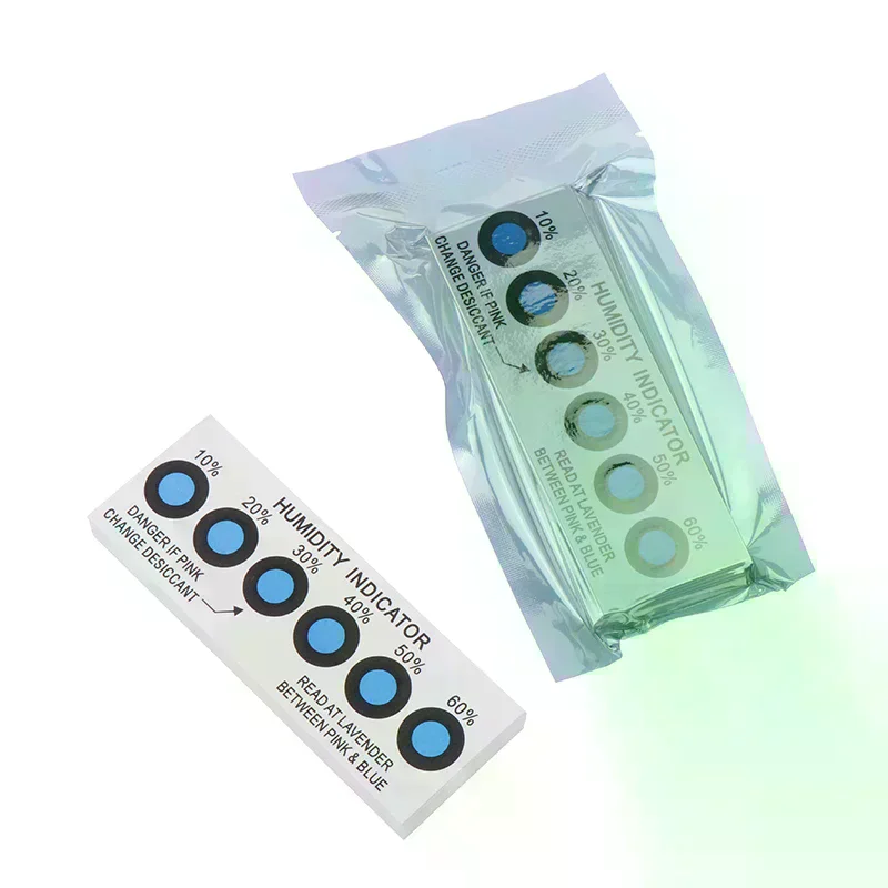 50 Pcs for testing 10%-60% humidity in closed containers Test paper card Blue six-point humidity indicator card