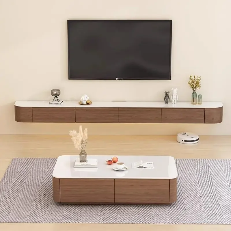 حامل تلفاز Flotante من الخشب الصلب، أدراج عالمية حديثة، حامل تلفاز إسكندنافي بسيط لغرفة المعيشة، أثاث تلفزيون Meuble De