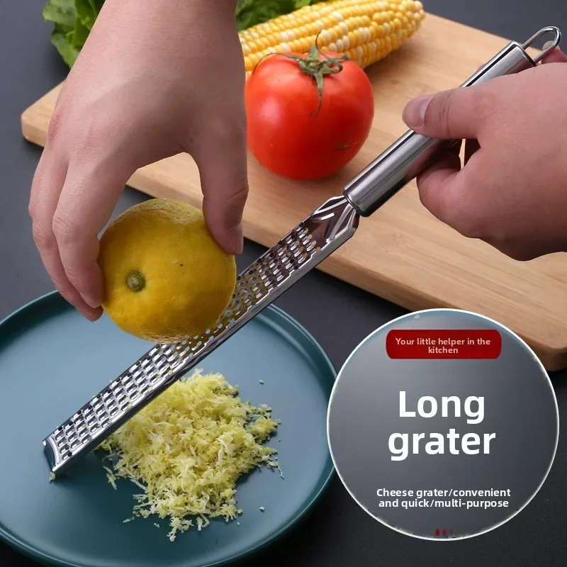 1 unidad - Rallador de jengibre de acero inoxidable, rallador de rábano multifuncional, molinillo de jengibre, rallador de queso, rallador plano