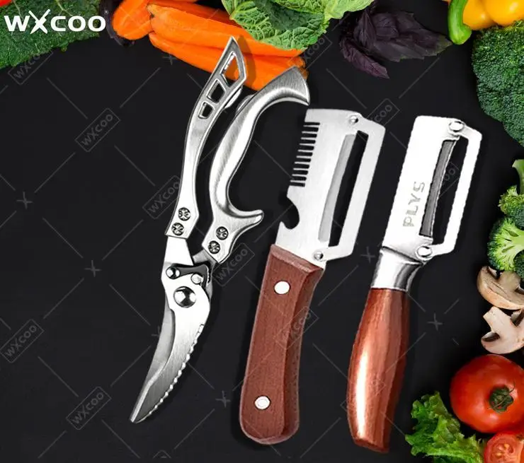 

WXCOO Specialized Vegetable Peeler Wooden Handle Durable Kitchen Peeler Stainless Steel For Daily Cooking Kitchen Accessories