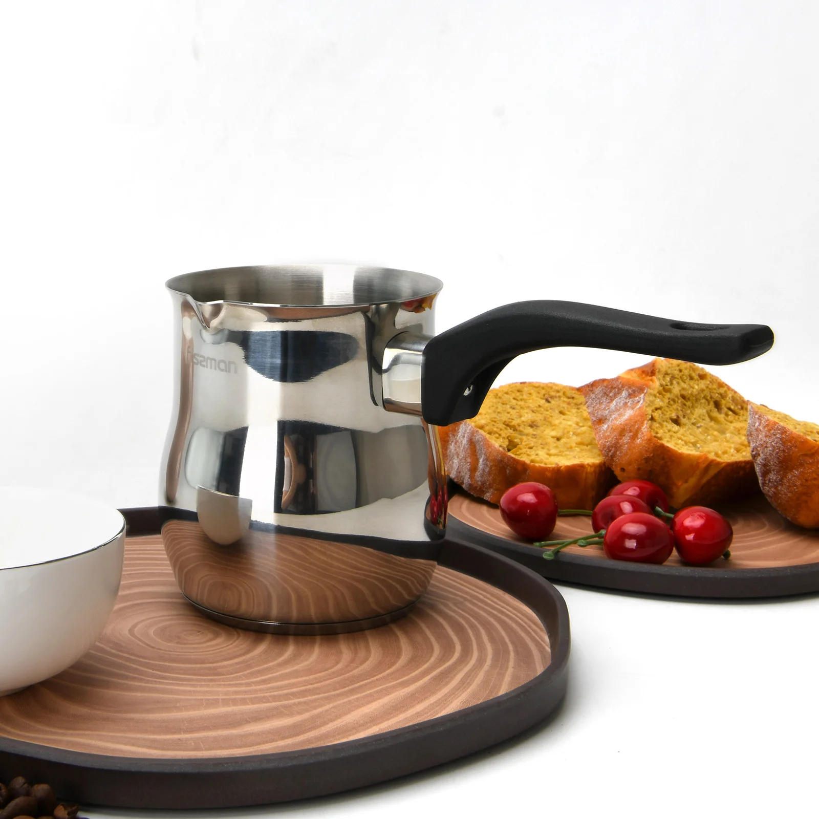 إبريق قهوة تركي من الفولاذ المقاوم للصدأ للمطبخ، أداة رغوة الحليب مع قاعدة تحريض