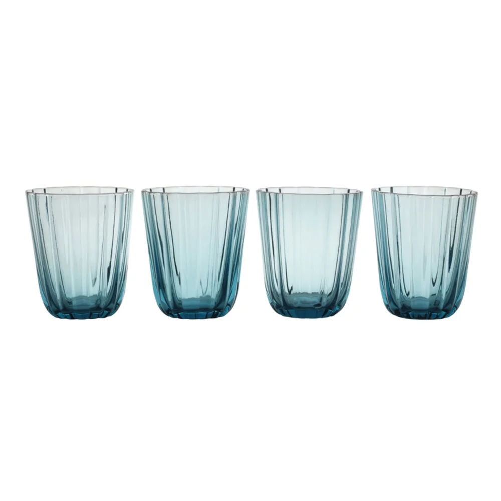 

Elegant Scalloped Crystal Water Glasses Set of 4 Lead-Free Dishwasher Safe Perfect Everyday Use and Gatherings