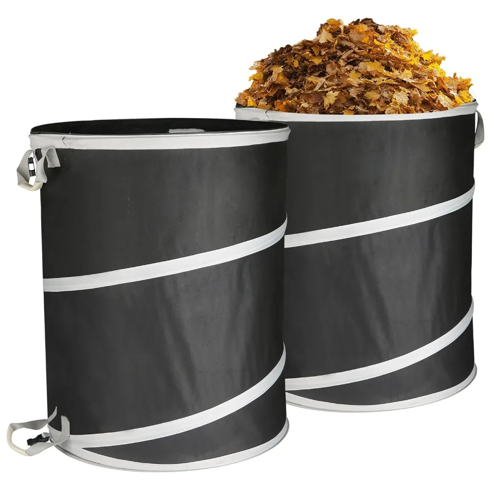 

40 Gallon Yard Waste Bin, 2-Pack Reusable, Pop-Up Yard Waste Leaf Bag, Collapsible Yard Waste Bin