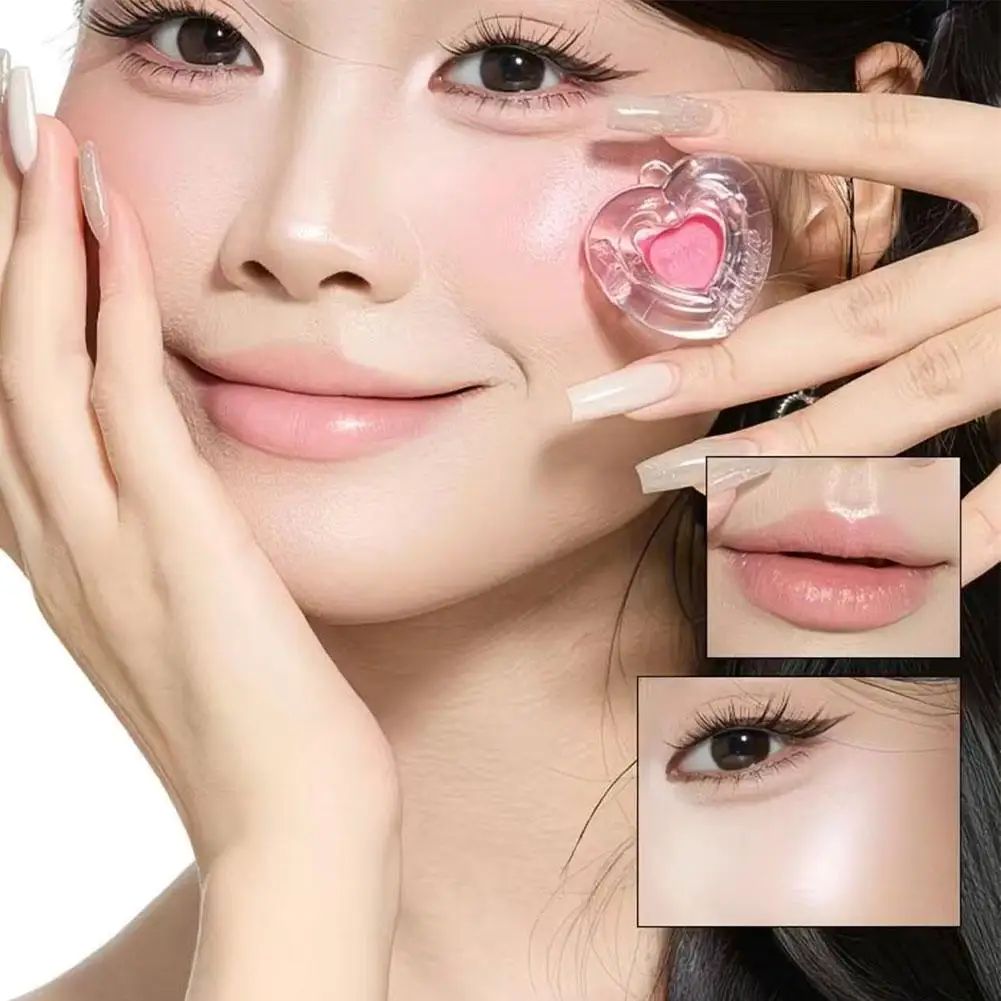 Love Heart Highlighter Blusher Palette Multiuse Water Light Highlighter Blush Cream Brighten Lying Silkworm Face Makeup Korean