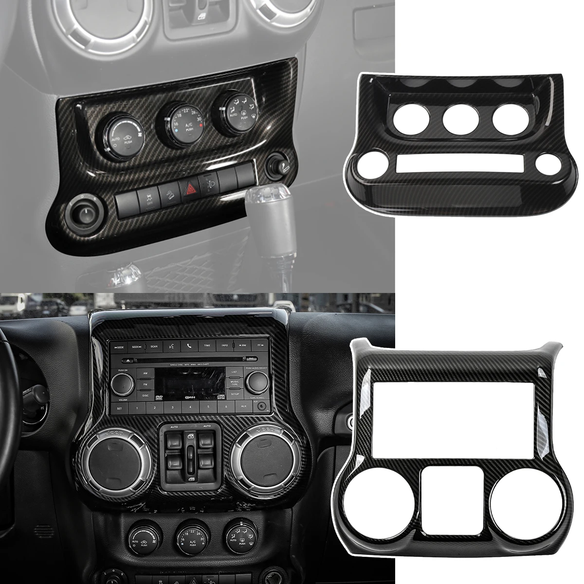 

Center Console Air Conditioner AC Switch Panel Decoration Cover Trim for Jeep Wrangler JK JKU 2011-2017 Car Interior Accessories