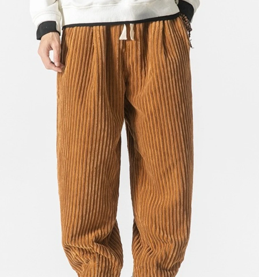 

Новые осенне-зимние мужские вельветовые брюки Харадзюку, мужские уличные шаровары, модные утолщенные спортивные штаны, женские теплые повседневные брюки