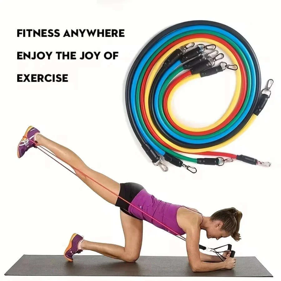 

11pcs TPE Resistance Bands Set Resistance Bands With Door Anchor Handles Carry Bag Legs Ankle Straps Exercise Bands Workou