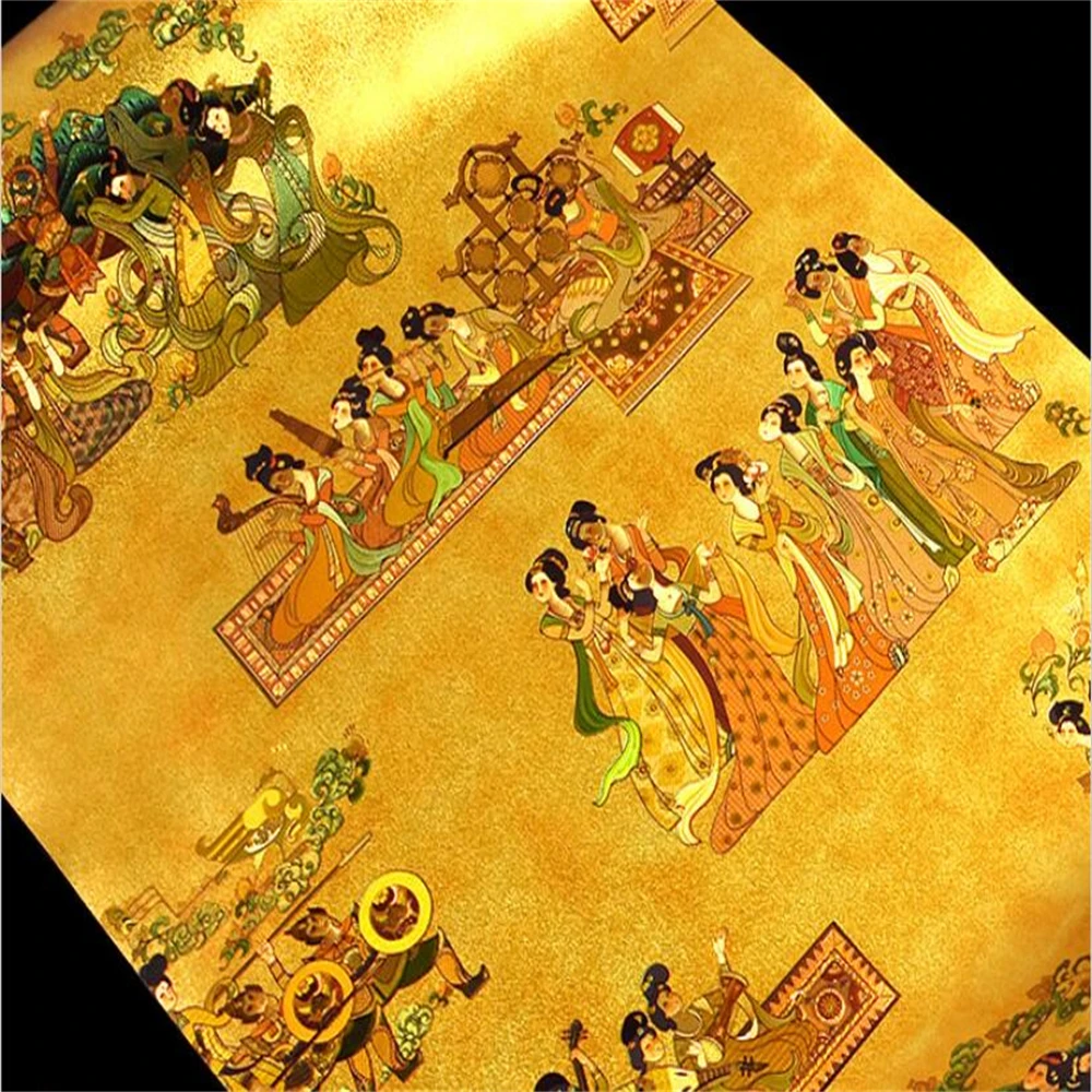 Restaurant Qingming Riverside Scene New Chinese Classical Chinese Background Wallpaper Living Room Waterproof Restaurant Vintage