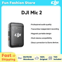 DJI Mic 2 Wireless Microphone with Intelligent Noise Cancelling 32-bit Float Internal Recording Optimized Sound 250m Range
