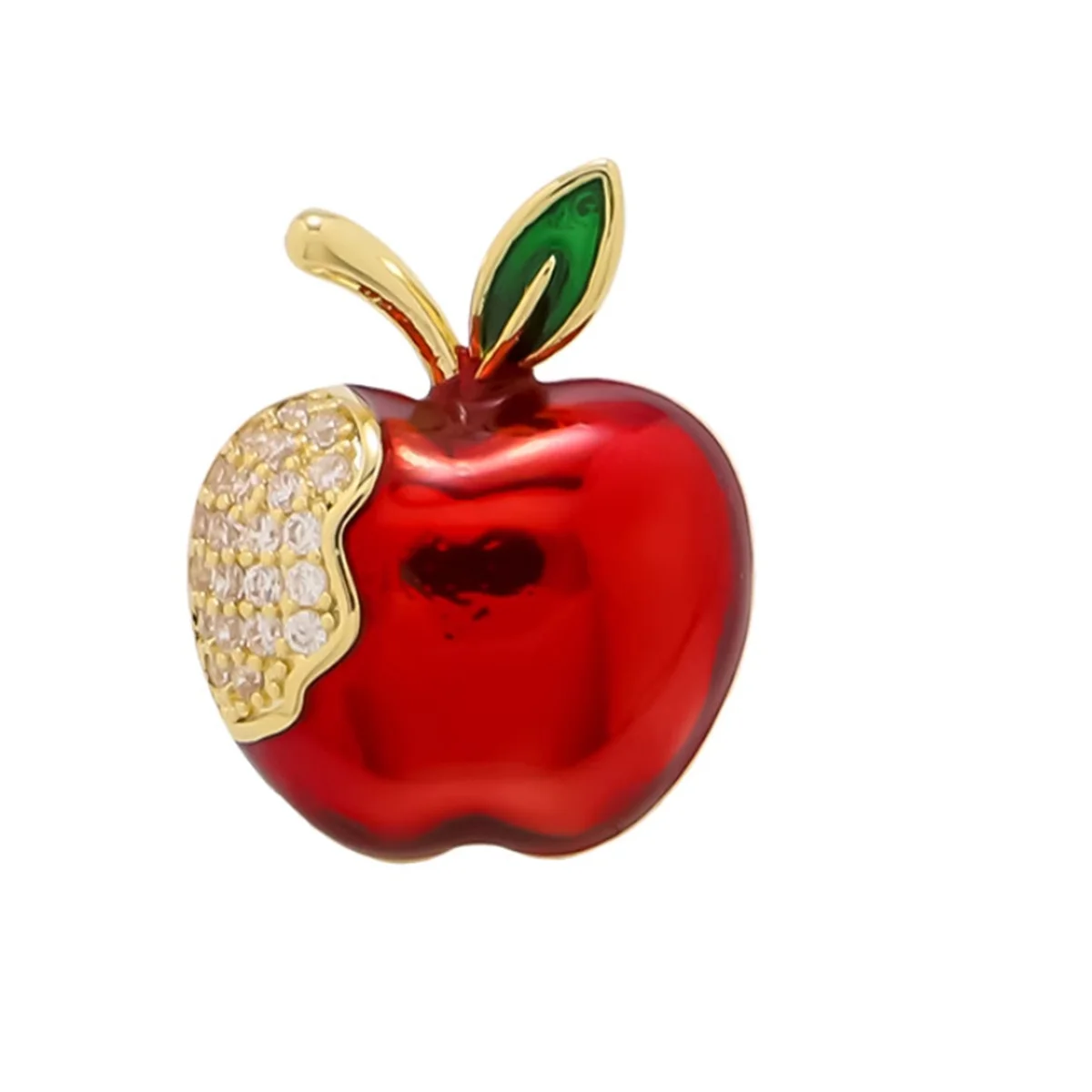 1PcCute والحلوة التفاح بروش رائعة الإبداعية دبوس الأزياء والمجوهرات اكسسوارات عشية عيد الميلاد حزب الديكور هدية بالجملة