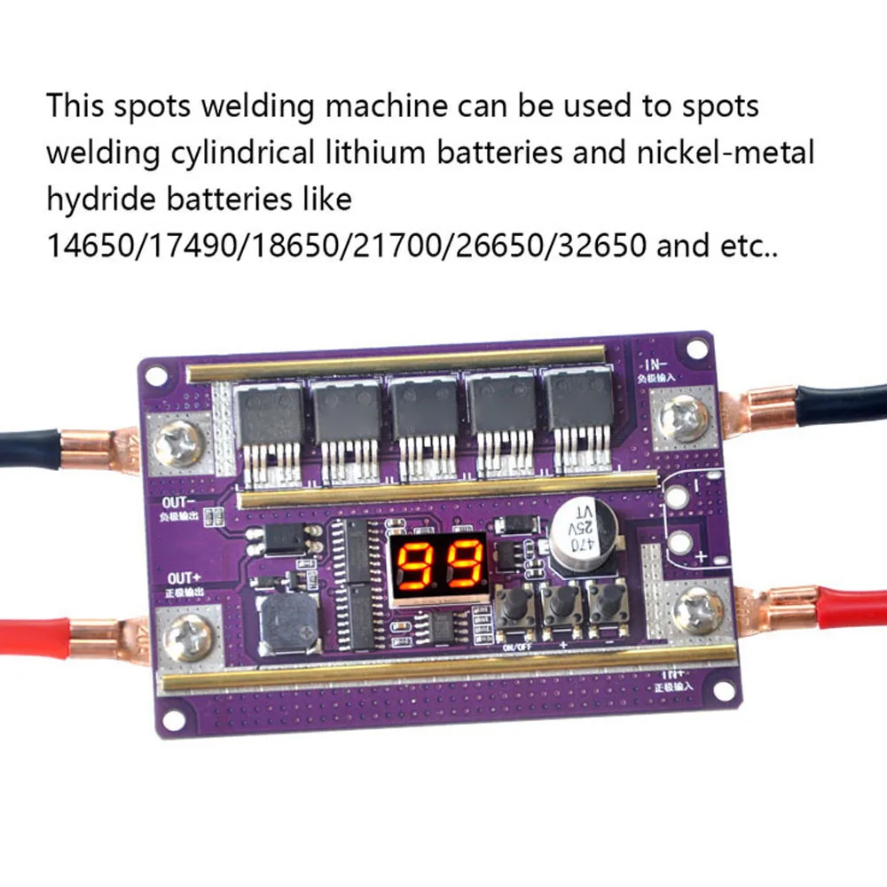 Saldatrice a punti 12V per batteria al litio 18650 kit fai da te saldatrice a punti digitale regolabile potenza PCB Circuit Board foglio di nichel