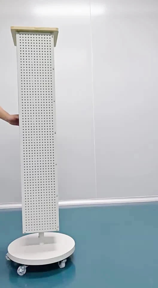Hooks Metal Hanging with Wheels Pegboard Display Stand with  Custom Metal Gloves Pegboard Rotating Display Stands