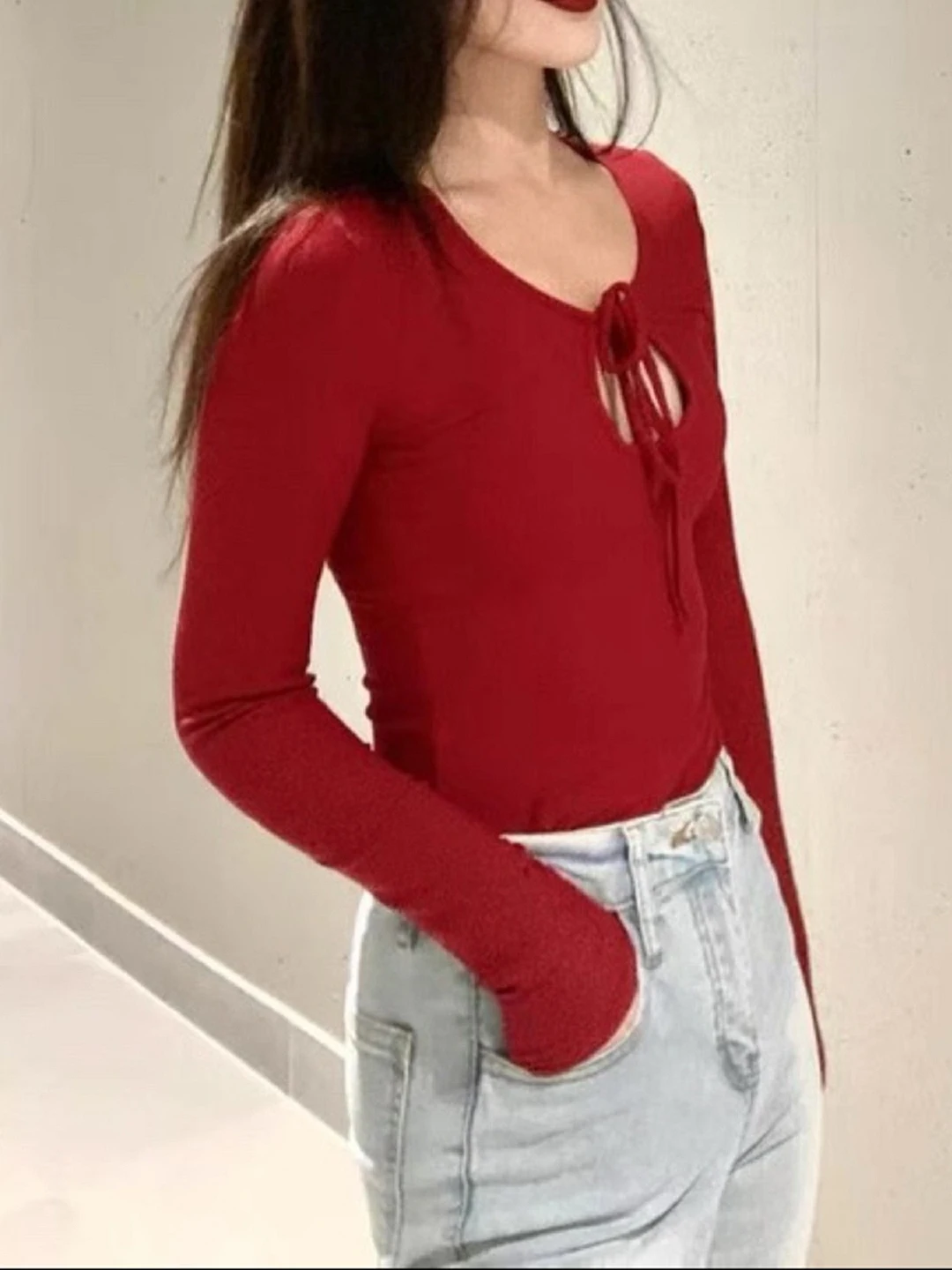 Sexy Modal Base irt Women's Inner Wear Pure Color Slimming Top Spring Autumn High Waist Long Sve T-irt Breathable Skin...