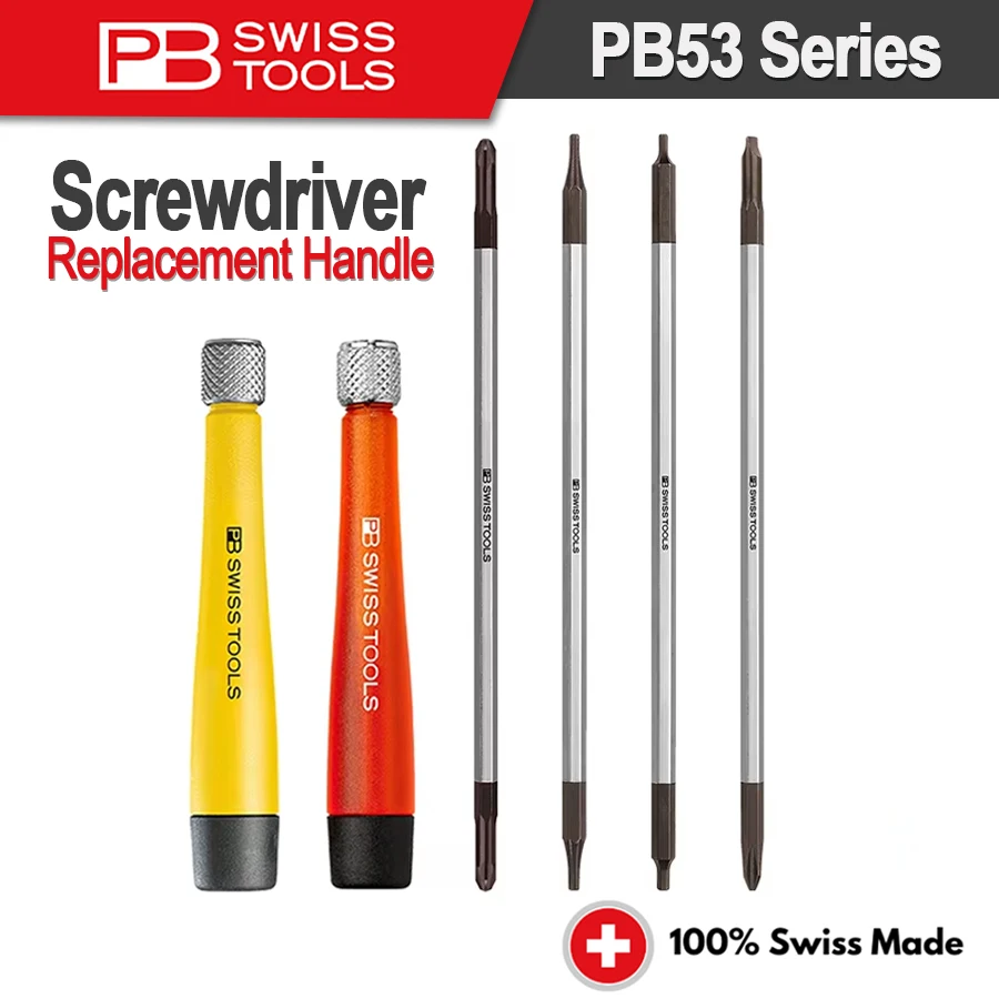 

PB SWISS TOOLS Screwdriver Replacement Handle with Interchangeable Blades Multi-Bit Long Double Sided Inserts Screwdrivers NO.53