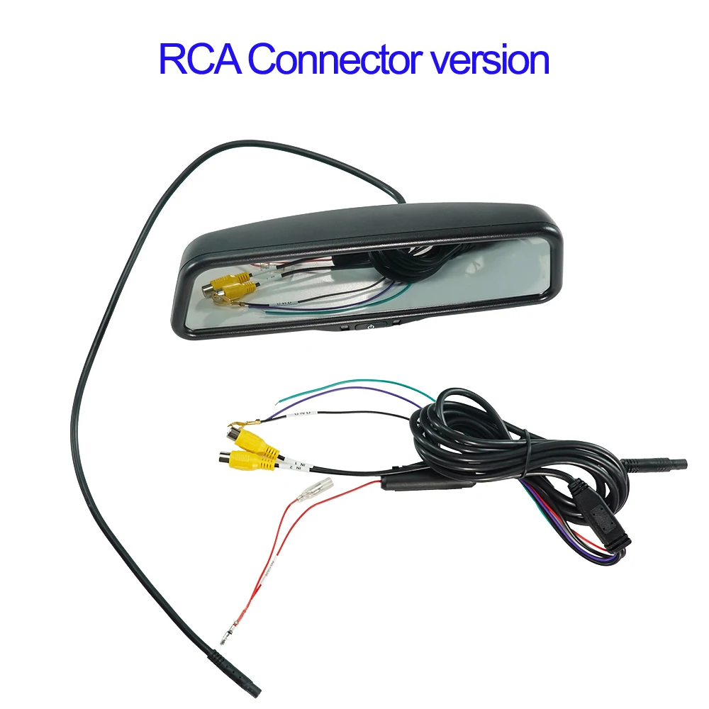 Carsanbo HD عكس مرآة الرؤية الخلفية استبدال سيارة 9.66 بوصة AHD 1080P شاشة كاملة مراقبة الرؤية الخلفية IPS شاشة الكريستال السائل RCA المدخلات #6