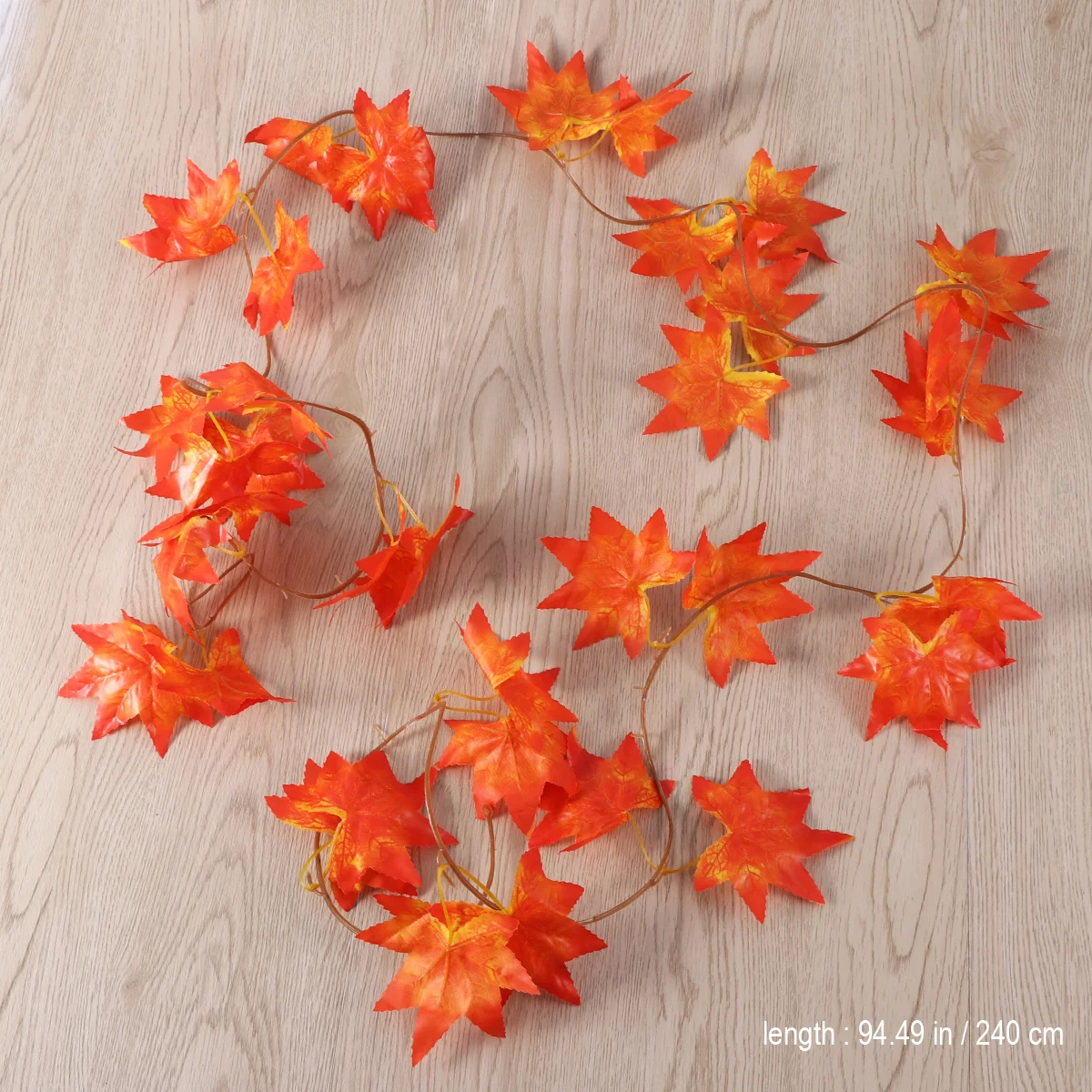 2 قطعة 2.4 متر ورقة القيقب الأحمر الكرمة جارلاند الاصطناعي سقوط يترك ديكور لحفل الزفاف معلقة ثنى عباءة المدخل مزار #5