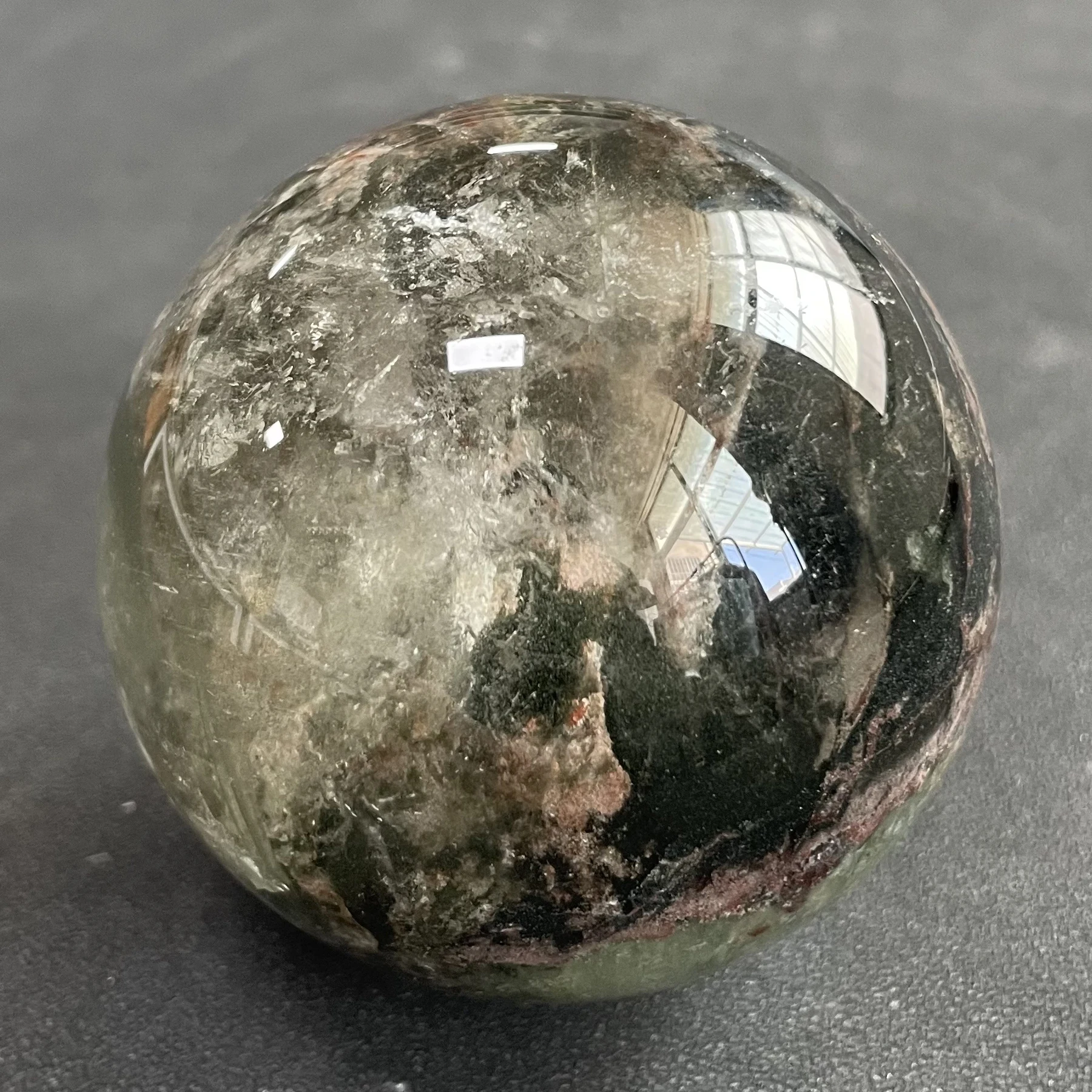 324g Natural Stone Green Phantom Sphere Polished Garden Quartz Ball Reiki Healing Gift Crystal Ball Room Decor Y2143