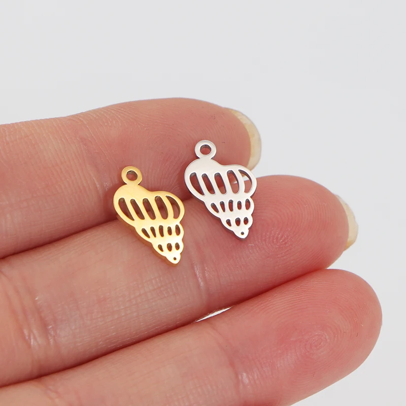 

20pcs/lot Mirror Polished Stainless Steel Conch Charm Pendant for DIY Necklace Earring Bracelet Jewelry Making Accessories