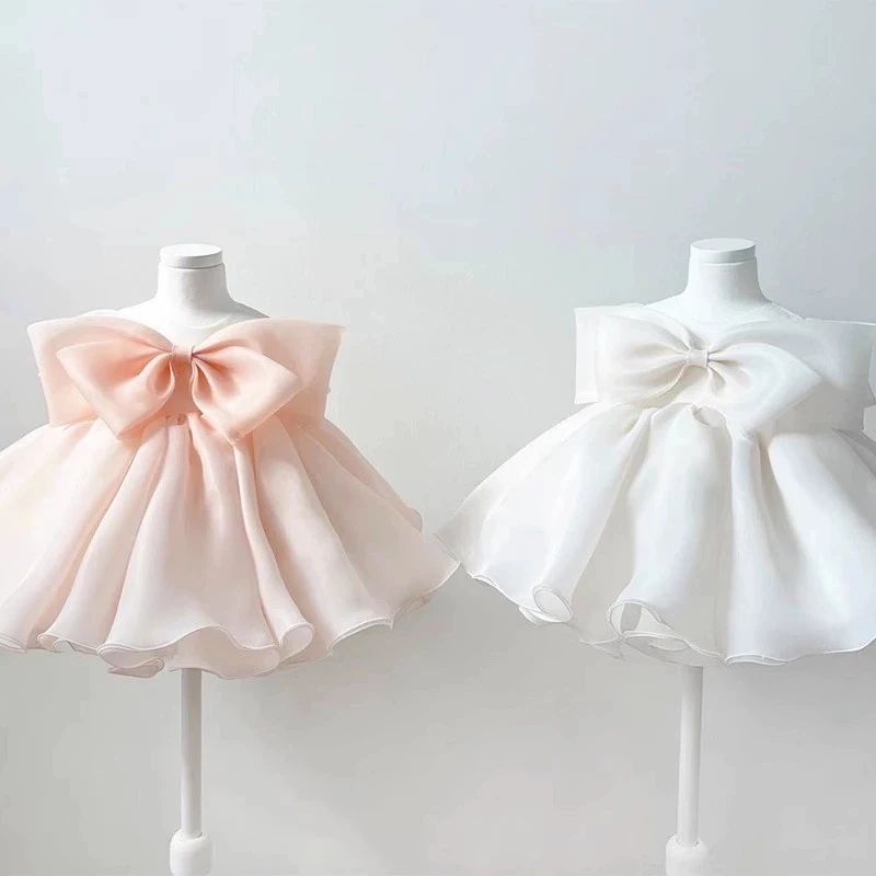 

Flower Girl dress for weddings Cute Princess Costume Simple Children's Fluffy Birthday Party Dresses Baby christening banquet