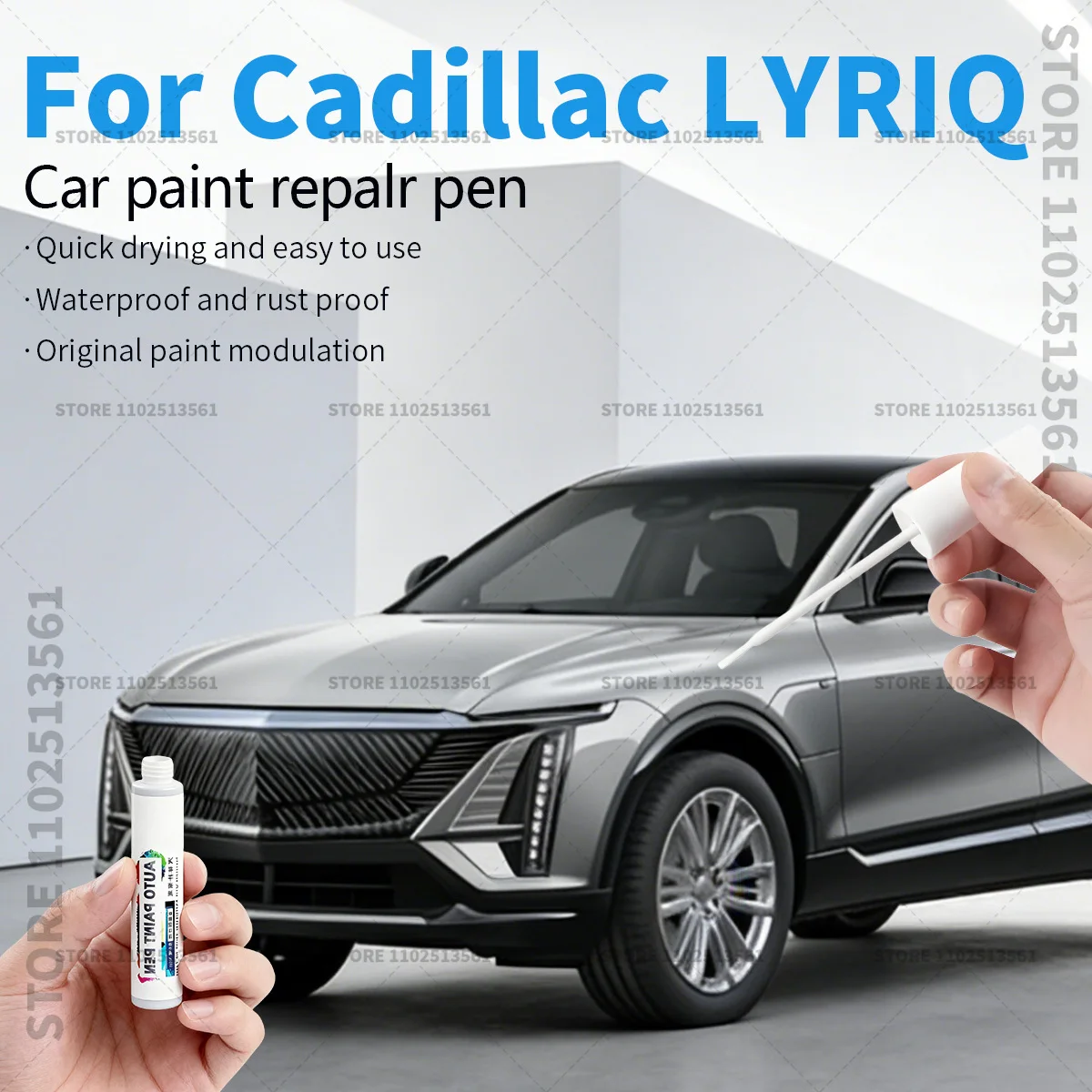 

Ручка-корректор для ремонта автомобильной краски Cadillac LYRIQ: аксессуары для устранения царапин, цвета: серебристый, кристально-белый, черный, ярко-красный, изумрудно-зеленый.