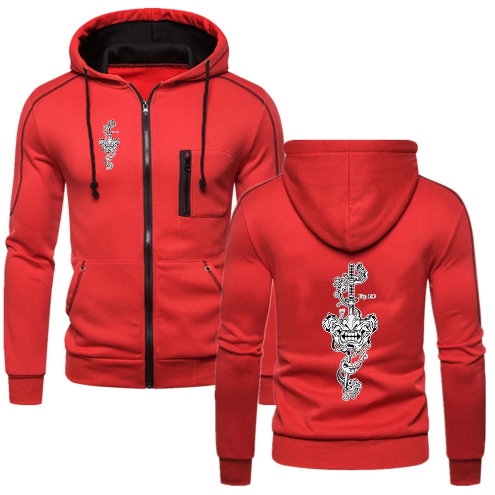 Future Samurai Y2K Logo Print Simple Style Men's Creative Graphic Hoodies 2026 Spring Autumn Comfortable Hooded Coat Jacket