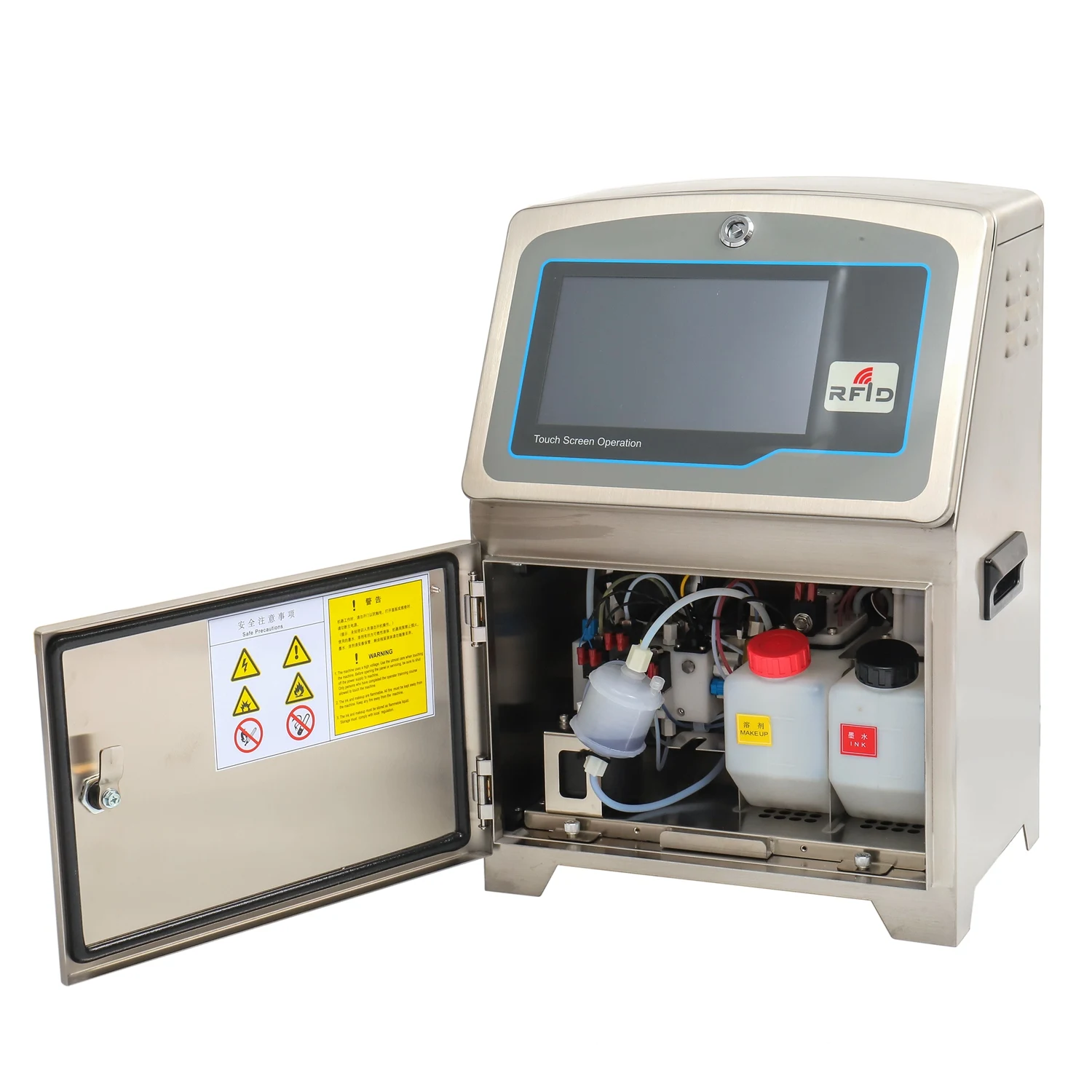 Ruby Nozzle Stampante a getto d'inchiostro CIJ Custodia per marcatura multifunzione Bottiglia acrilica Data di scadenza Data Codifica con touch screen