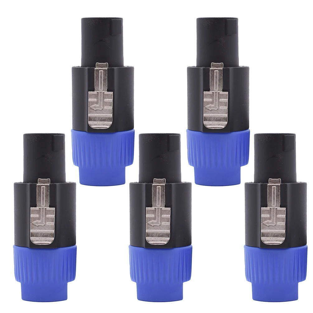5PCS Audio Cable Adapter Connector with Twist Lock 4 Pole Speakon Connectors for Speakon NL4FC/NL4FX/NLT4X