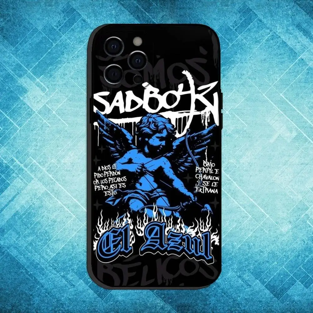 حافظة هاتف Junior H $AD B-BOYZ لهاتف iPhone17,16,15,14,13,12,11 Plus، Pro Max غطاء أسود ناعم
