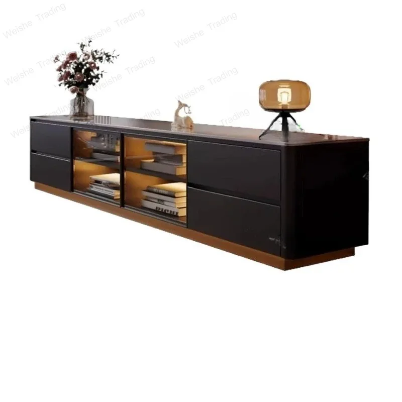 Nordischer Brauner TV-Schrank mit Schubladen, Maßgefertigter Eichen-Klassiker, Wohnzimmer-TV-Möbel, Designer Japanischer Fernsehtisch