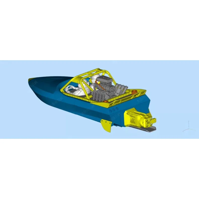 2025 Latest M-jet-25 Jet Pump Boat RC Jet Boat High Speed Small Scale Version of M-jet-35 Superspaint 47cm DIY Unassembled Kit
