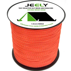 100feet/30m 1.5mm UHMWPE Core with Polyester Jacket Rope Reflective Tracers Guy Line For Tent Hammock Cord