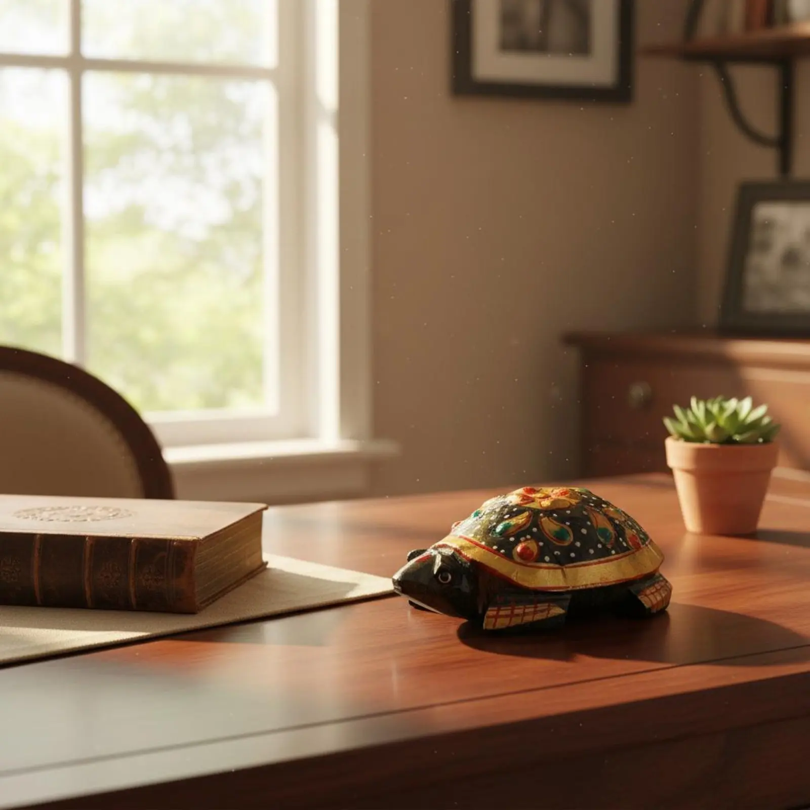 Estatua de Tortuga de Pirita Dorada, Figura de Tortuga de Pirita Feng Shui, Estatua de Tortuga, Decoración de Escritorio con Significado, Escultura Detallada