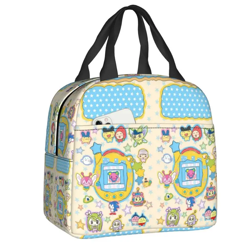 

Custom Tamagotchies Thermal Insulated Lunch Bag Women Resuable Lunch Tote for School Office Outdoor Multifunction Food Box
