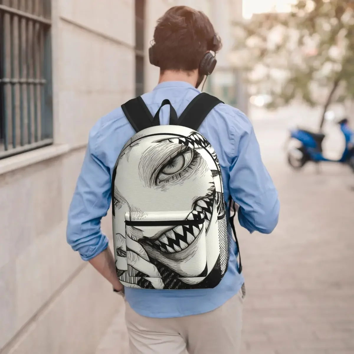 Junji Ito Tribute Poster Uzumaki Student Backpack School Bag Hiking Travel Daypack for Boys Girls Bookbag Shoulder Bags