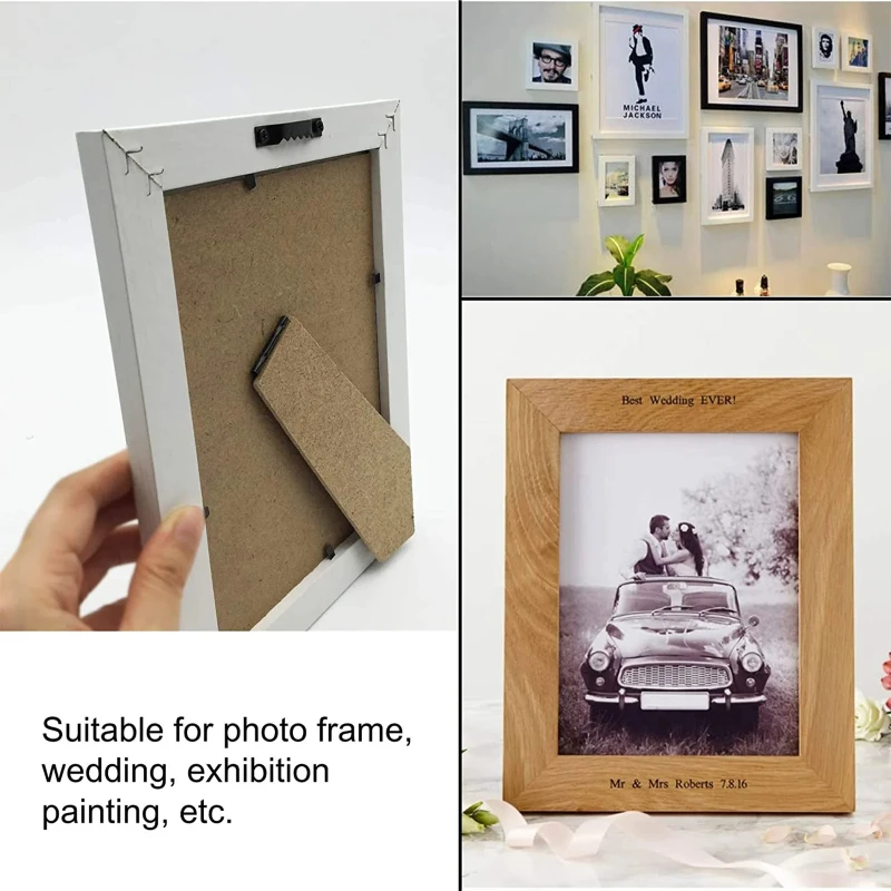 25pcs Serrated Invisible Picture Frame Hooks With Screws Picture Frame Hangers Hanging Photo Oil Painting Mirror Gold Silver